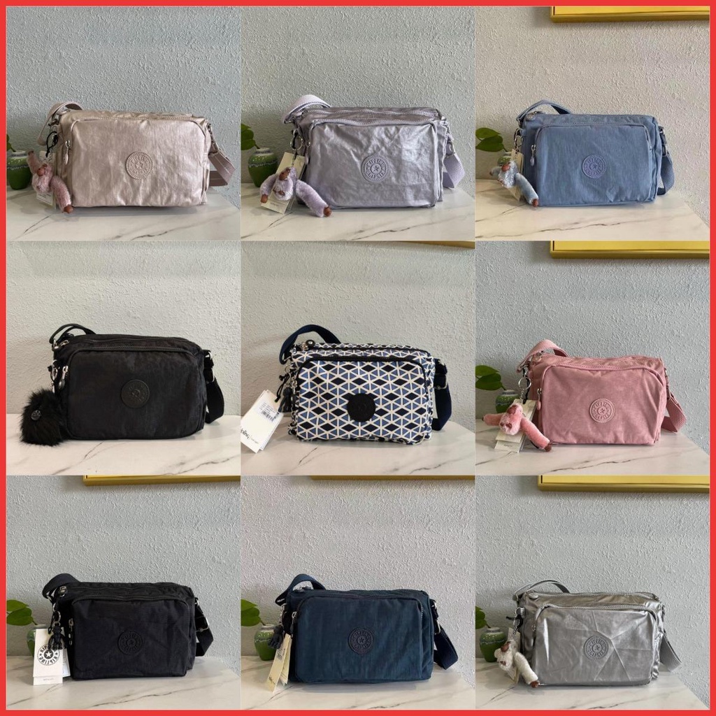 Klipling กระเป๋าสะพายข้าง ผู้หญิง 4 ซิป กระเป๋าสะพายไหล่ ลําลอง K12969 (9 สี)