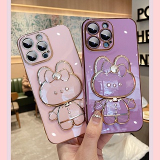 เคสมือถือ แบบนิ่ม ลายกระต่ายน่ารัก พร้อมกระจก หมุนได้ 360 องศา สําหรับ Infinix Note 30 5G 30 Pro 4G 30i 12 2023 G96