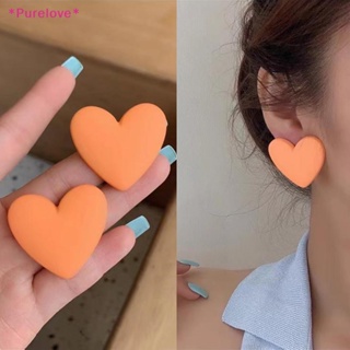 Purelove&gt; ต่างหูอะคริลิค รูปหัวใจ เรขาคณิต สีแดง สีส้ม สีฟ้า สีเหลือง สไตล์โบฮีเมียน วินเทจ เครื่องประดับ สําหรับงานแต่งงาน ปาร์ตี้ ของขวัญ