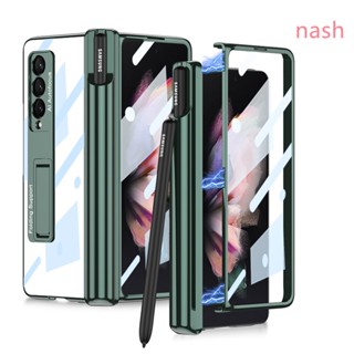 เคสมือถือ แบบแม่เหล็ก กันรอยนิ้วมือ กันกระแทก สําหรับ Samsung Galaxy Z Fold3 5G