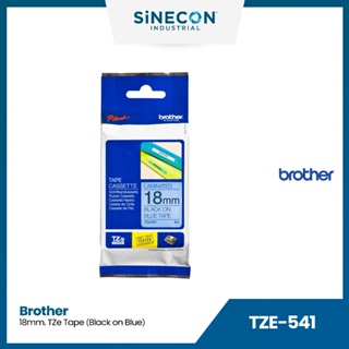 Brother บราเดอร์ TZE-541 เทปพิมพ์อักษร ดำ/น้ำเงิน แบบเคลือบพลาสติก TZE ขนาด 18mm. สำหรับเครื่องพิมพ์ฉลาก