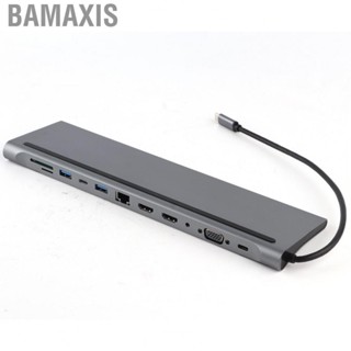 Bamaxis 12in1 Docking TypeC To Dual Same Screen Display USB VGA PD RJ45 Kit