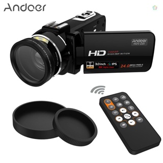 (adspth)Andoer Hdv-z20 กล้องบันทึกวิดีโอดิจิทัล 1080P Full HD พร้อมเลนส์มุมกว้าง 37 มม. 0.45× 24 ล้านพิกเซล ซูมได้ 16× กล้องบันทึกวิดีโอดิจิทัล หน้าจอสัมผัส IPS หมุนได้ 3.1 นิ้ว