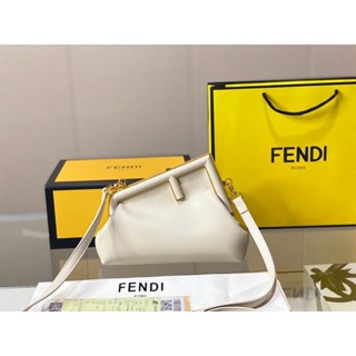 Fend1 กระเป๋าสะพายไหล่ แบบหนัง 5 สี 24 ซม. สําหรับผู้หญิง สายคล้องกระเป๋า ถอดออกได้ ของแท้