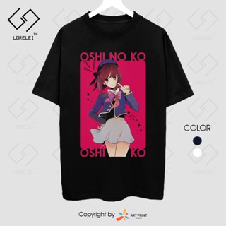 ป่าเสื้อยืดแขนสั้น พิมพ์ลายการ์ตูนอนิเมะ My Push Hoshino Ai Merchandise Akuya Ruby สองมิติ สําหรับผู้ชาย(S-5XL)