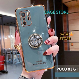 เคสโทรศัพท์มือถือ TPU แบบนิ่ม ชุบไฟฟ้า ประดับคริสตัล สําหรับ Xiaomi POCO X3 GT