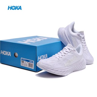 Hoka ONE ONE CARBON X2 รองเท้ากีฬา รองเท้าวิ่ง สีขาวล้วน TCGH