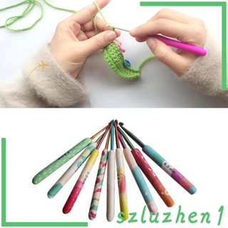[Szluzhen1] ชุดตะขอถักโครเชต์ 9 ชิ้น สําหรับผู้เริ่มต้น