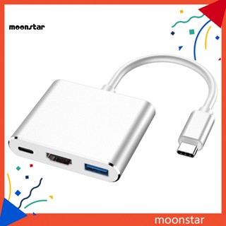 Moo 3 in 1 สายเคเบิลอะแดปเตอร์แปลง Type-C ตัวผู้ เป็น HDMI USB 3.0 ตัวเมีย แบบพกพา