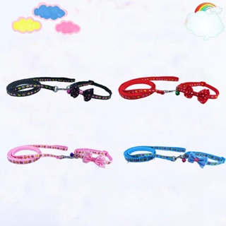 ปลอกคอเชือกจูง พิมพ์ลายการ์ตูน ประดับโบว์ สําหรับสัตว์เลี้ยง…