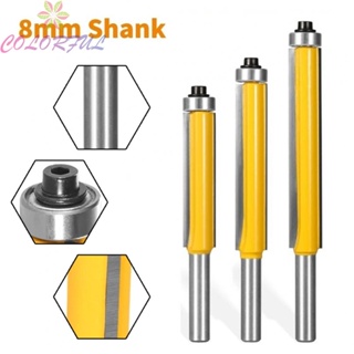 【COLORFUL】Router Bit 1pc 45# Steel Flush Trim Lubricated Splinter Free Top Bearing