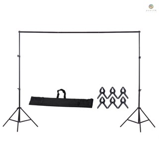 ชุดขาตั้งฉากหลังสตูดิโอถ่ายภาพ อลูมิเนียมอัลลอย ขนาด 200x200 ซม. 78x78 นิ้ว ปรับได้ พร้อมกระเป๋าถือ และคลิปหนีบ 6 ชิ้น