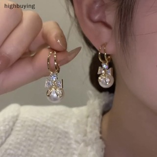 [highbuying] สวยหรู พลอยเทียม มุก โบว์ ต่างหูสตั๊ด สําหรับผู้หญิง พู่ ต่างหู เจ้าสาว งานแต่งงาน ปาร์ตี้ เครื่องประดับ ใหม่ พร้อมส่ง