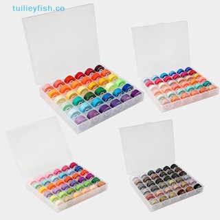 Tuilieyfish กระสวยด้ายโพลีเอสเตอร์ หลากสี พร้อมกล่องเก็บ สําหรับจักรเย็บผ้า 36 ชิ้น