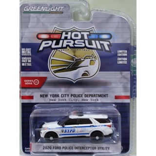 พร้อมส่ง โมเดลรถยนต์ตํารวจ Ford Big Detective Car-NYPD City Police Station 1: 64 35-2020 สีเขียวอ่อน