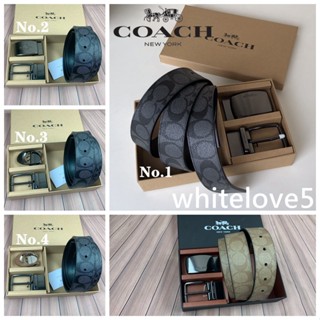 Boxed Harness Plaque Reversible Belt F22540  เข็มขัด เข็มขัดแฟชั่นชายแบบออลแมตช์ COAC H เข็มขัดธุรกิจ