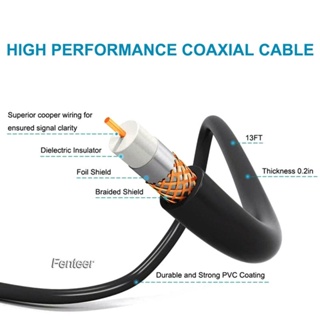 [Fenteer] เสาอากาศทีวีดิจิทัล USB ระยะไกล 14.77 ฟุต สําหรับ Atsc