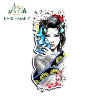 Earlfamily สติกเกอร์ไวนิล ลายกราฟฟิค Samurai Mask กันน้ํา สําหรับติดตกแต่งรถยนต์ รถจักรยานยนต์ 13 ซม. x 5.7 ซม.