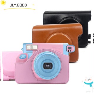 LILY กระเป๋าหนัง PU ป้องกัน สําหรับ Fujifilm Instax Wide 300