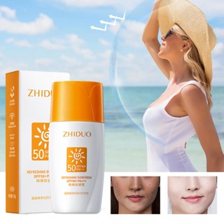 Zhiduo ครีมกันแดด SPF50+ ครีมกันแดด ป้องกันรังสีอัลตราไวโอเลต สําหรับผู้หญิง