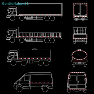 Gentlehappy สติกเกอร์สะท้อนแสง เพื่อความปลอดภัย สําหรับติดตกแต่งรถยนต์ รถบรรทุก รถจักรยานยนต์ 4 ชิ้น