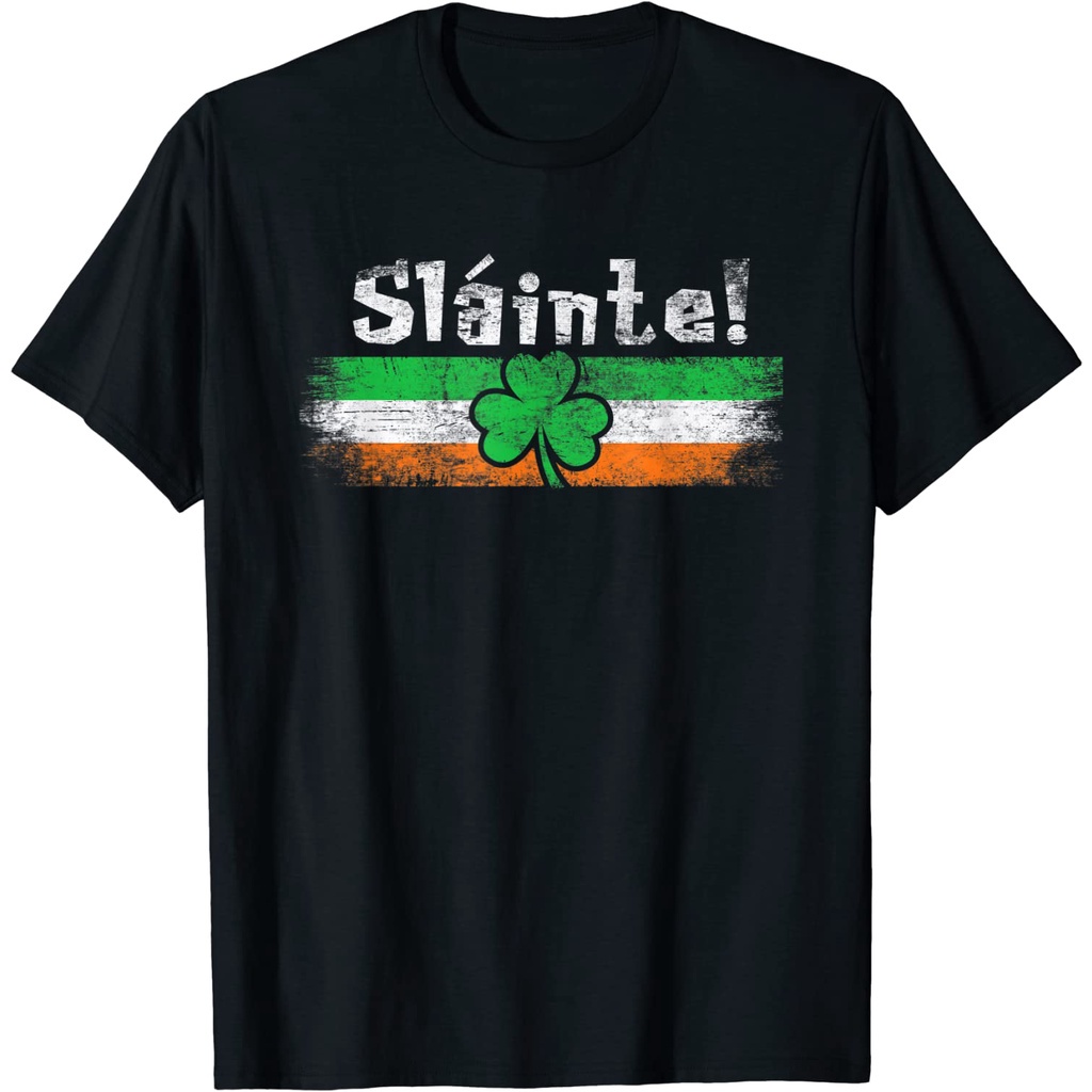 ขายร้อน Sláinte! เสื้อยืดไอร์แลนด์ shamrock irish FLAG cheers Funny ireland