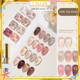 ✧Ready Stcok Qnl Jade Tea Texture Series Nail Polish Gel Ice Transparent Nude Color Full Set Spring Summer Phototherapy Glue Nail Art For Nail Shop 9g TALLER