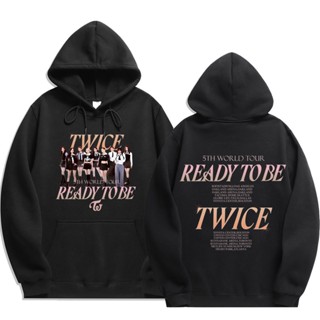 เสื้อกันหนาว เสื้อฮู้ดดี้ พิมพ์ลาย Kpop TWICE READY TO BE สําหรับผู้ชาย และผู้หญิง