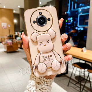 พร้อมส่ง เคสโทรศัพท์มือถือแบบนิ่ม กันกระแทก ลายหมีน่ารัก พร้อมที่ตั้งวาง สําหรับ Realme 11 10 Pro Plus Pro+ Coca-Cola Edition C53 C55 NFC 4G 5G