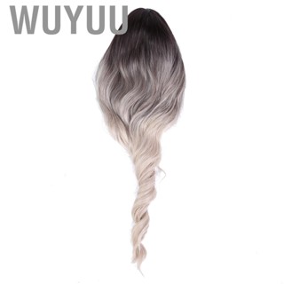 Wuyuu Black Gradient Beige Long Wavy Wigs Women Wig Hair Replacement