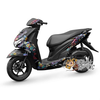 สติกเกอร์รูปลอก ลายกราฟฟิติ Yamaha Freego แบบเต็มตัว สําหรับตกแต่งบ้าน มี 1 ชิ้น