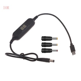 สายเคเบิ้ลแปลงพาวเวอร์ซัพพลาย IOR 5V USB C เป็น 1 2V 3V 4 5V 6V 9V 12V