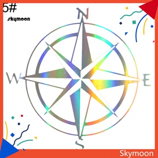 Skym* สติกเกอร์เลเซอร์ ลายตัวอักษร เข็มทิศ หลากสี สําหรับตกแต่งหน้าต่างรถยนต์