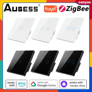 Tuya Zigbee Touch Switch ไม่มี Neutral ไม่มี Capacitor Smart Home Interruptor App รีโมทคอนโทรล Smart Speaker Voice Control ทำงานร่วมกับ Alexa/google Home canyon