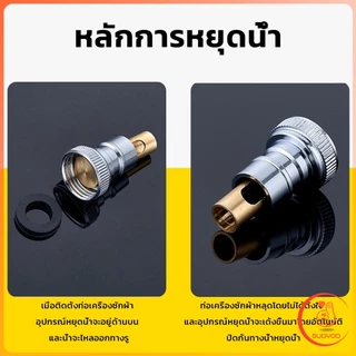 หัวแปลงก๊อกน้ำ หัวแปลงก๊อกเครื่องซักผ้า Automatic water stop valve