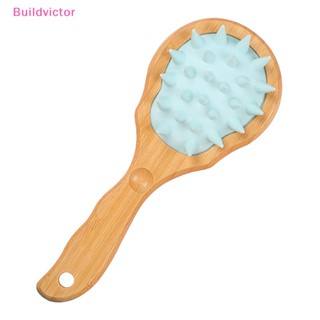 Buildvictor แปรงนวดหนังศีรษะ แชมพู ด้ามจับยาว สําหรับทําความสะอาดหนังศีรษะ กําจัดรังแค TH