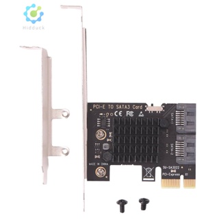 [Idduck.Th] อะแดปเตอร์ PCI-E 1x เป็น SATA3.0 2 พอร์ต 6Gbps สําหรับคอมพิวเตอร์ตั้งโต๊ะ