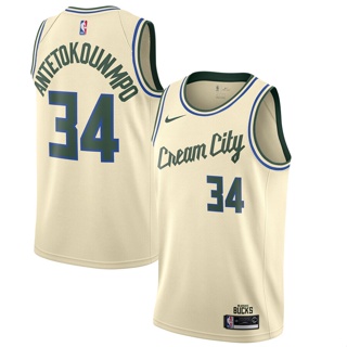 เสื้อกีฬาบาสเก็ตบอล NBA Milwaukee Bucks Giannis Antetokounmpo NO.34 ระบายอากาศได้ดี สําหรับผู้ชาย 2021 865973