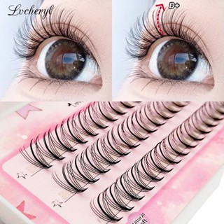 Lvcheryl D+ นางฟ้า ขนตาปลอม ชุดต่อขนตาธรรมชาติ 60 คลัสเตอร์ Fishtail 10D lashes 30/40D คละแบบ ขนตา