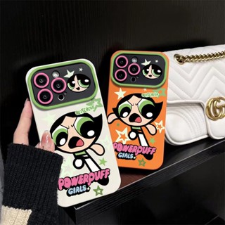 เคสโทรศัพท์มือถือนิ่ม ป้องกัน ลาย Star Powerpuff Girls สีเขียว สําหรับ iPhone14 pro max 13 12 11 13 12promax 14promax 13pro 12 11 7p