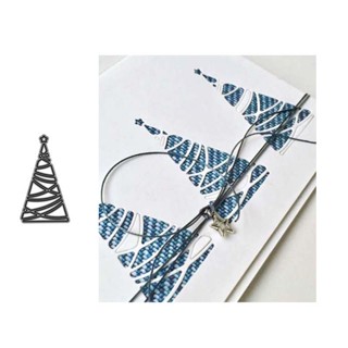 แผ่นแม่แบบโลหะ ตัดลายต้นคริสต์มาส สําหรับตกแต่งสมุดภาพ การ์ด DIY ☆Hengma_time
