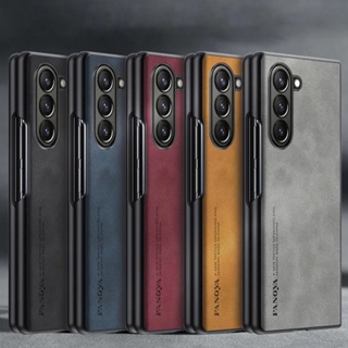 เคสโทรศัพท์มือถือหนัง PU กันกระแทก สไตล์วินเทจ สําหรับ Samsung Galaxy Z Fold5 4 3 5G