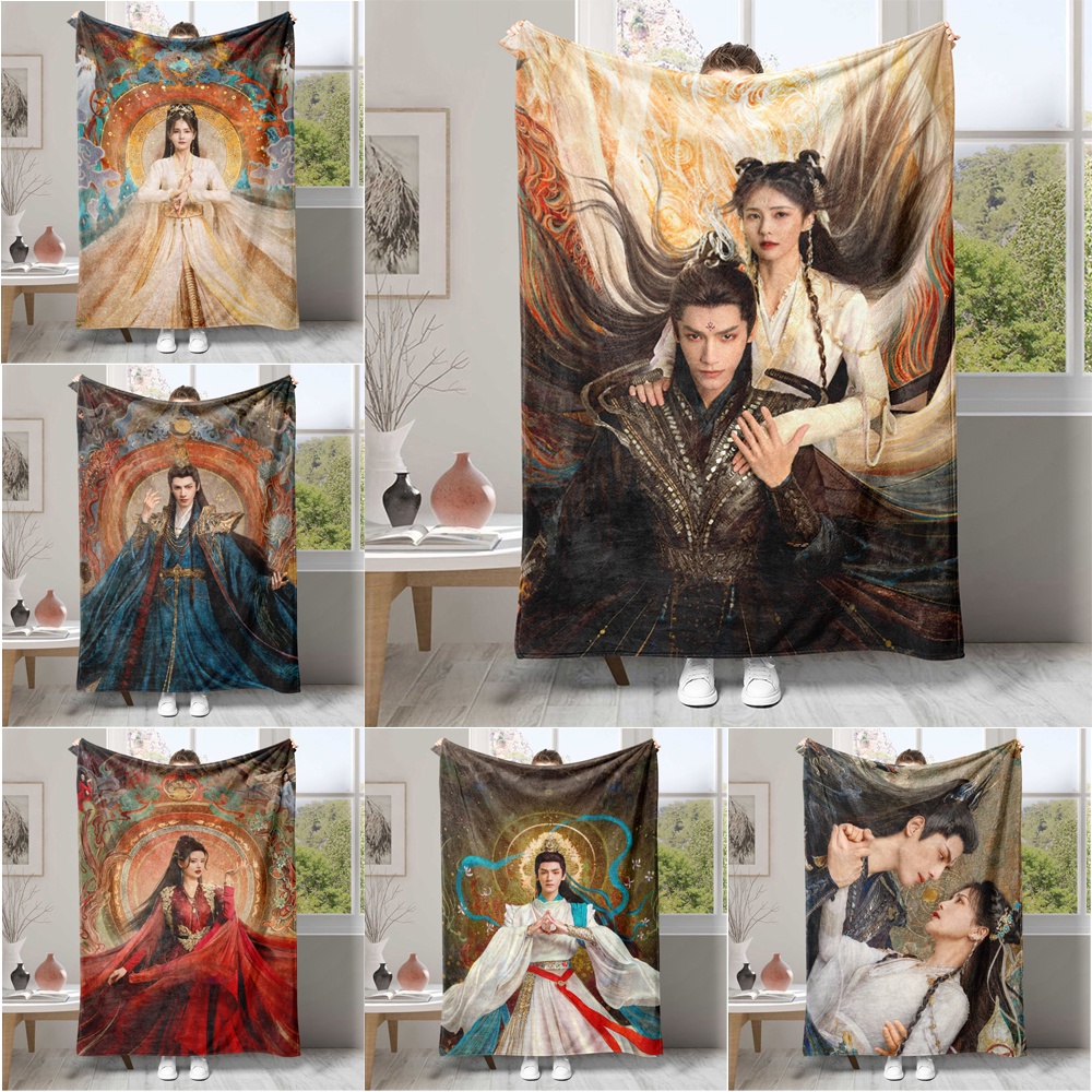 ผ้าห่มสักหลาด พิมพ์ลาย Till The End of The Moon Luo Yunxi BaiLu and Sun Zhenni เหมาะกับของขวัญ สําหร