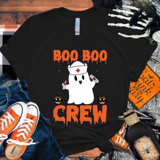 ขายดี เสื้อยืดลําลอง แขนสั้น พิมพ์ลายฮาโลวีน Nurse Boo Boo Crew สไตล์สตรีท แฟชั่นคู่รัก สําหรับผู้ชาย และผู้หญิง