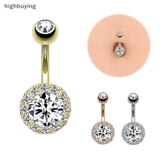 [highbuying] สวยหรู เพทาย กระดุมหน้าท้อง เล็บ สเตนเลส เซ็กซี่ ห้อยสะดือ ท้อง ปุ่ม แหวน สะดือ บาร์ ท้อง แหวน เครื่องประดับ ใหม่ พร้อมส่ง