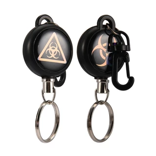 1PCS Anti-theft โลหะ Easy-to-pull Buckle เชือกยืดหยุ่นพวงกุญแจ Sporty Retractable Key แหวน Anti Lost กลางแจ้งอุปกรณ์เสริม Skull Key Holder