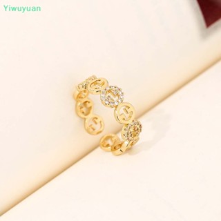 &lt;Yiwuyuan&gt; แหวนนิ้วชี้ ชุบเพทาย ปรับได้ เครื่องประดับแฟชั่น สําหรับผู้หญิง