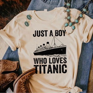 Titanic เสื้อยืด พิมพ์ลายการ์ตูนญี่ปุ่น 2000s สําหรับผู้หญิง