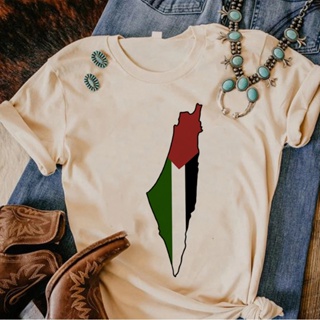 เสื้อยืด พิมพ์ลายกราฟฟิคการ์ตูนอนิเมะ Palestine y2k สไตล์ญี่ปุ่น สําหรับผู้หญิง