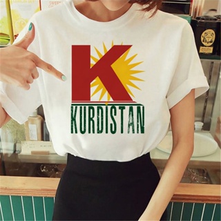 Kurdistan เสื้อยืด ลายการ์ตูนมังงะ สไตล์สตรีท สําหรับผู้หญิง y2k